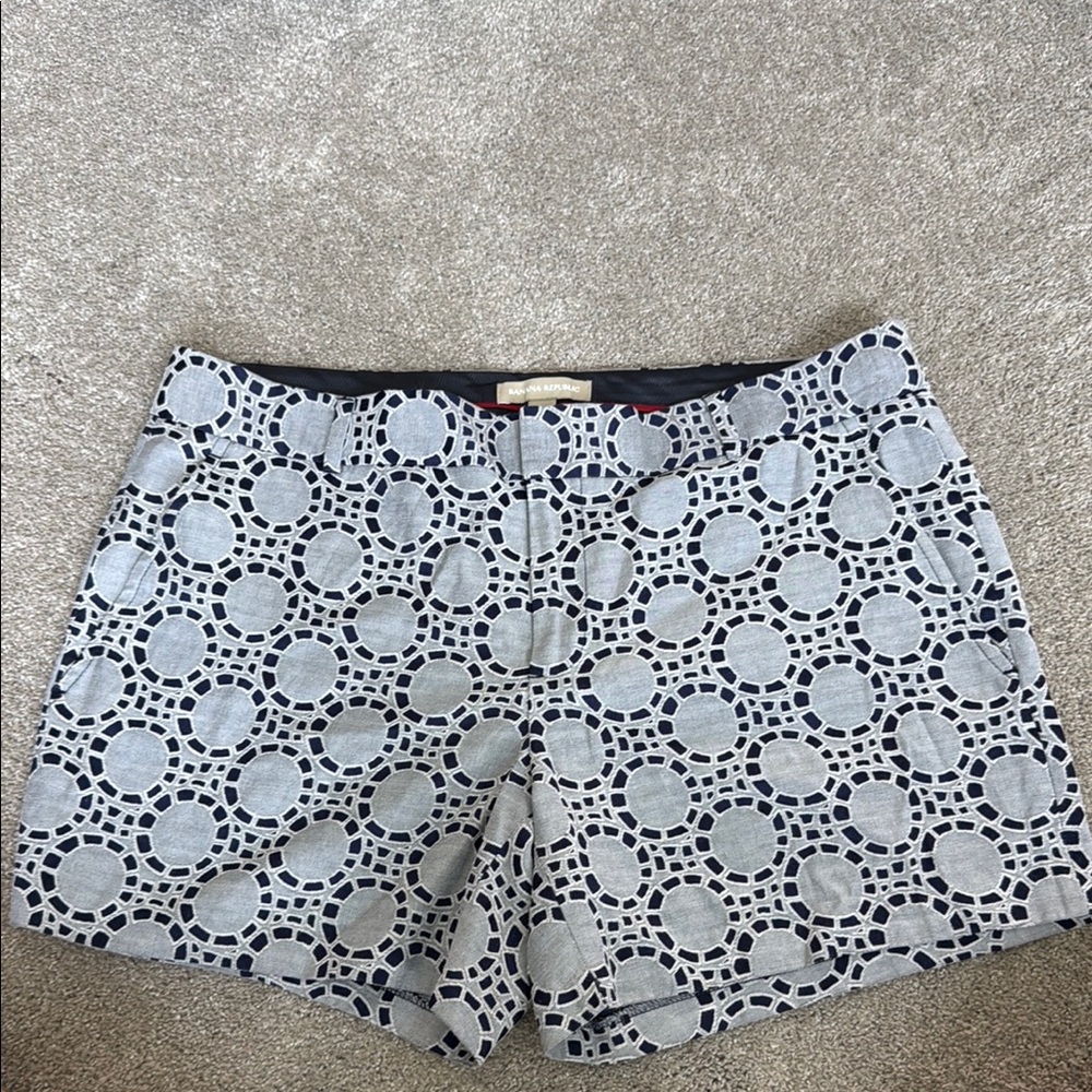 Banana Republic Gray and Black Bermudas with Geometric Flair